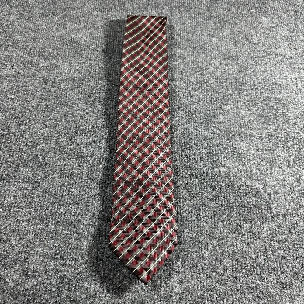 BERGAMO NEW YORK Men's‎ Polyester Necktie Designer Cross Pattern Black Red Grey